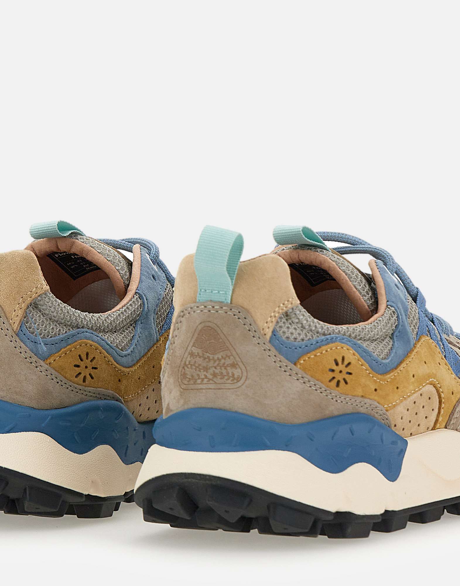 Flower Mountain Yamano 3 Man Suede Mesh Sneakers In Nude