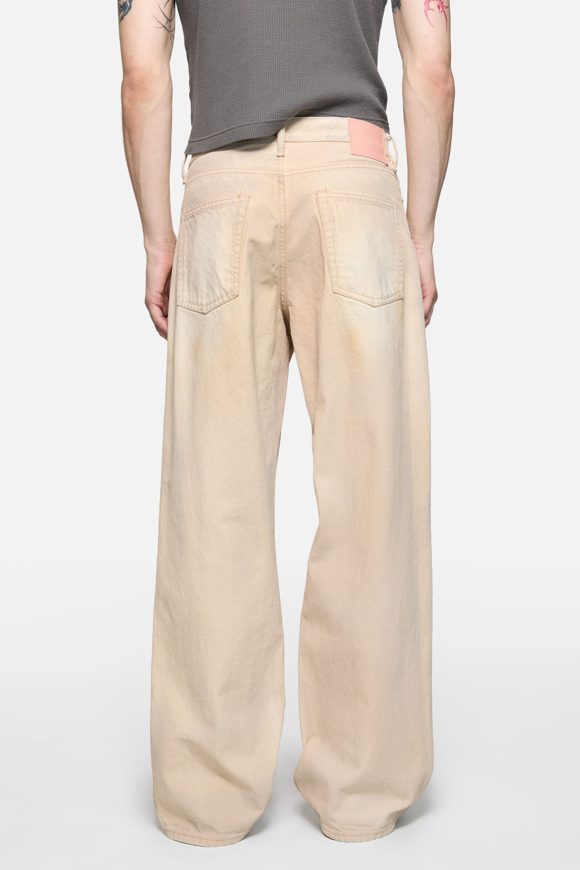 Acne Studios Denim Trousers With Belt Loops In Pink