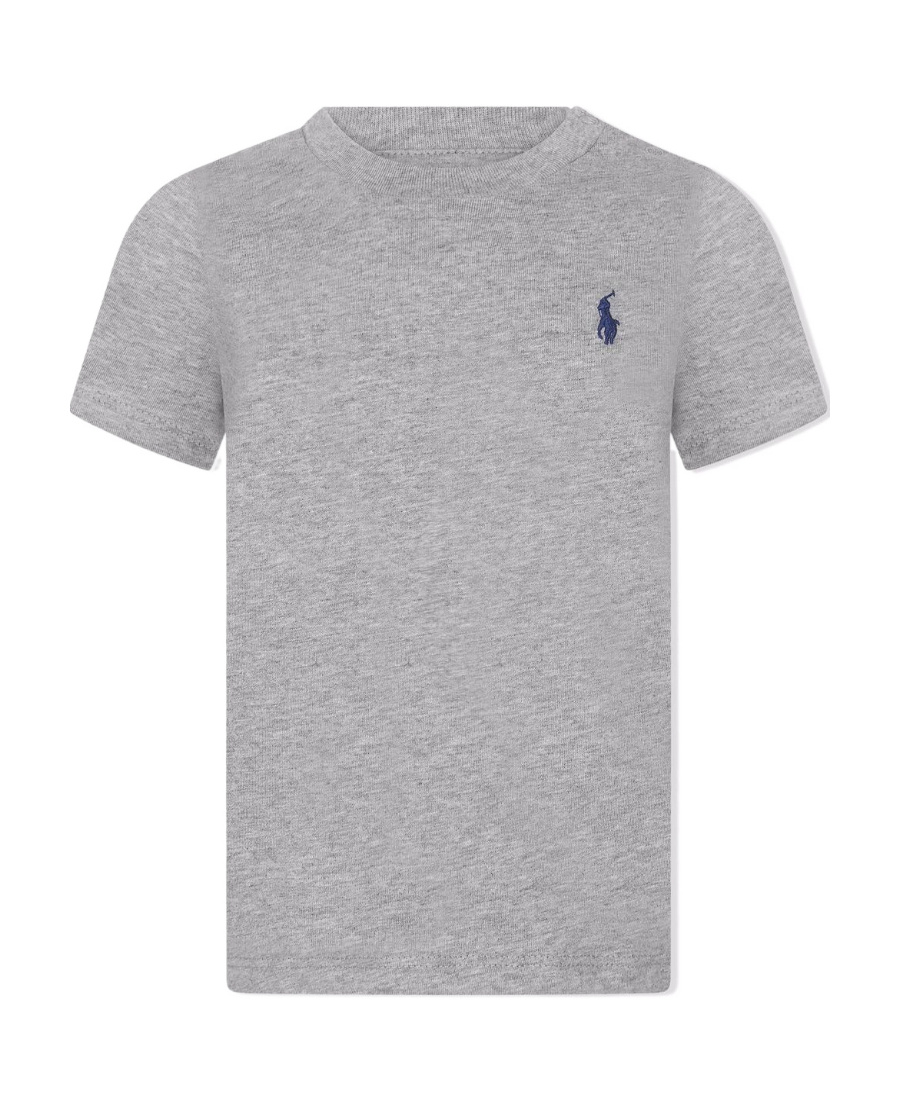 Ralph Lauren Polo Pony-embroidered T-shirt In Gray