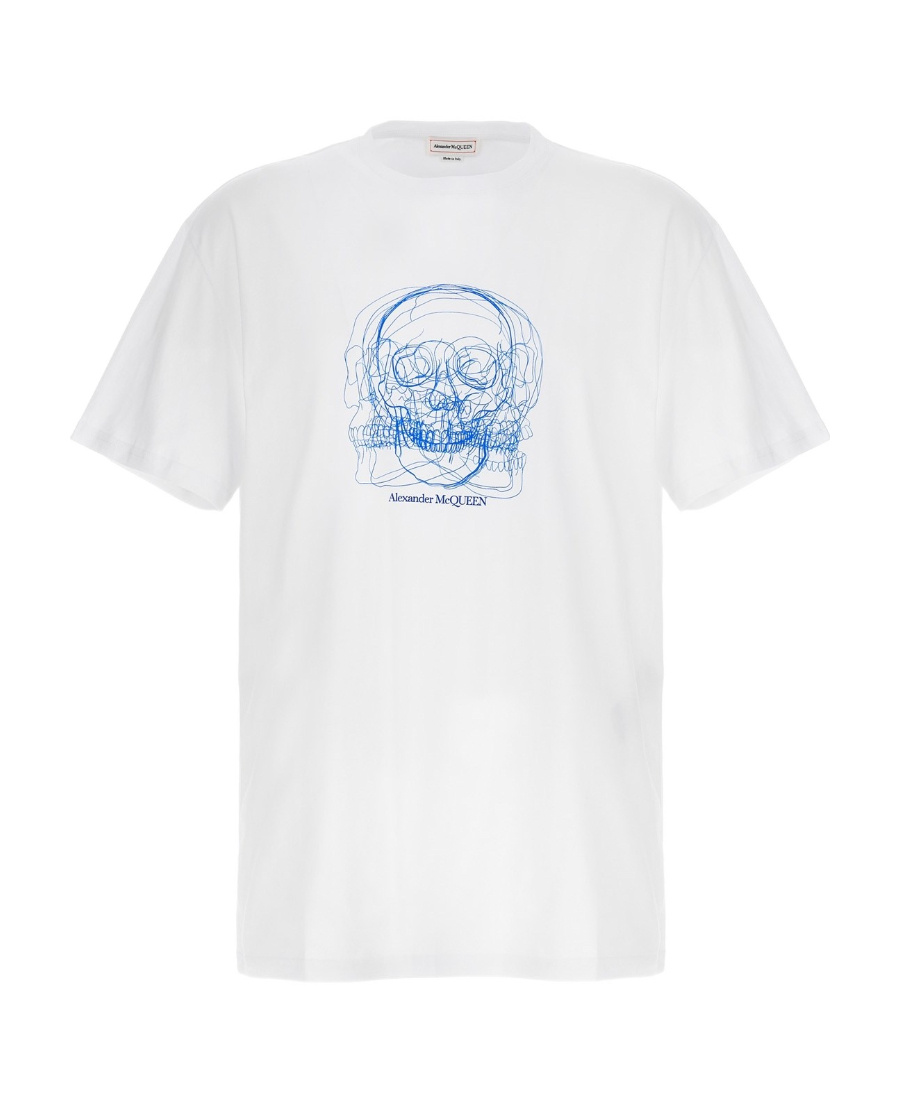 Alexander Mcqueen Skull-print Cotton T-shirt In White