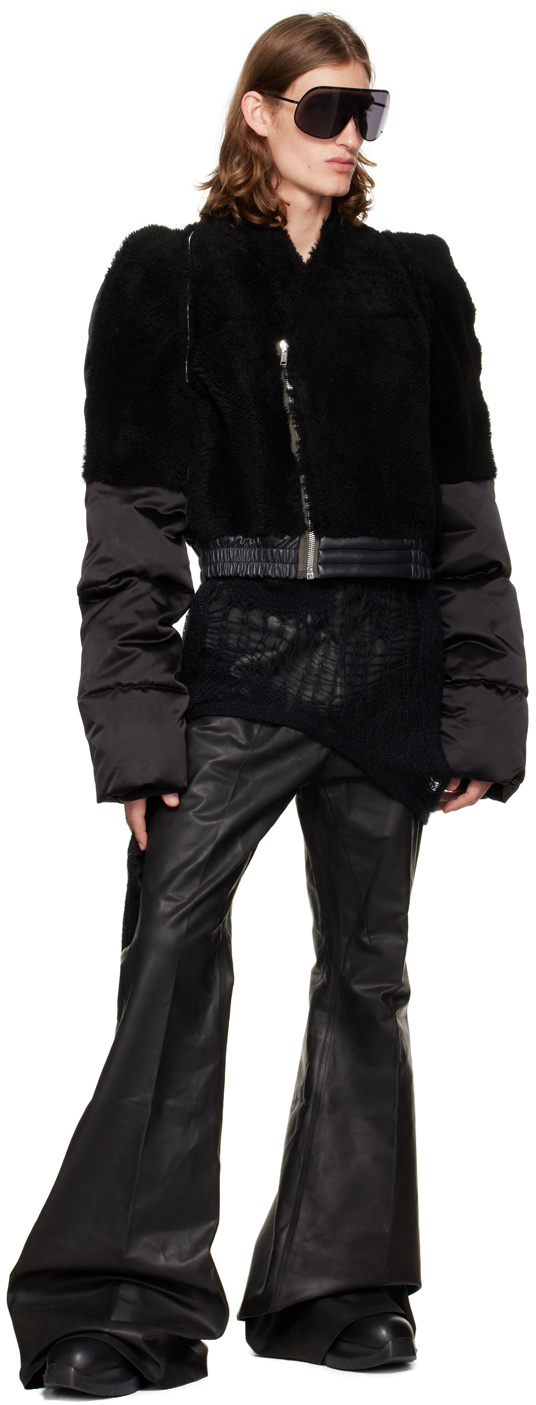Rick Owens Logo Round Head Short Boots In Black