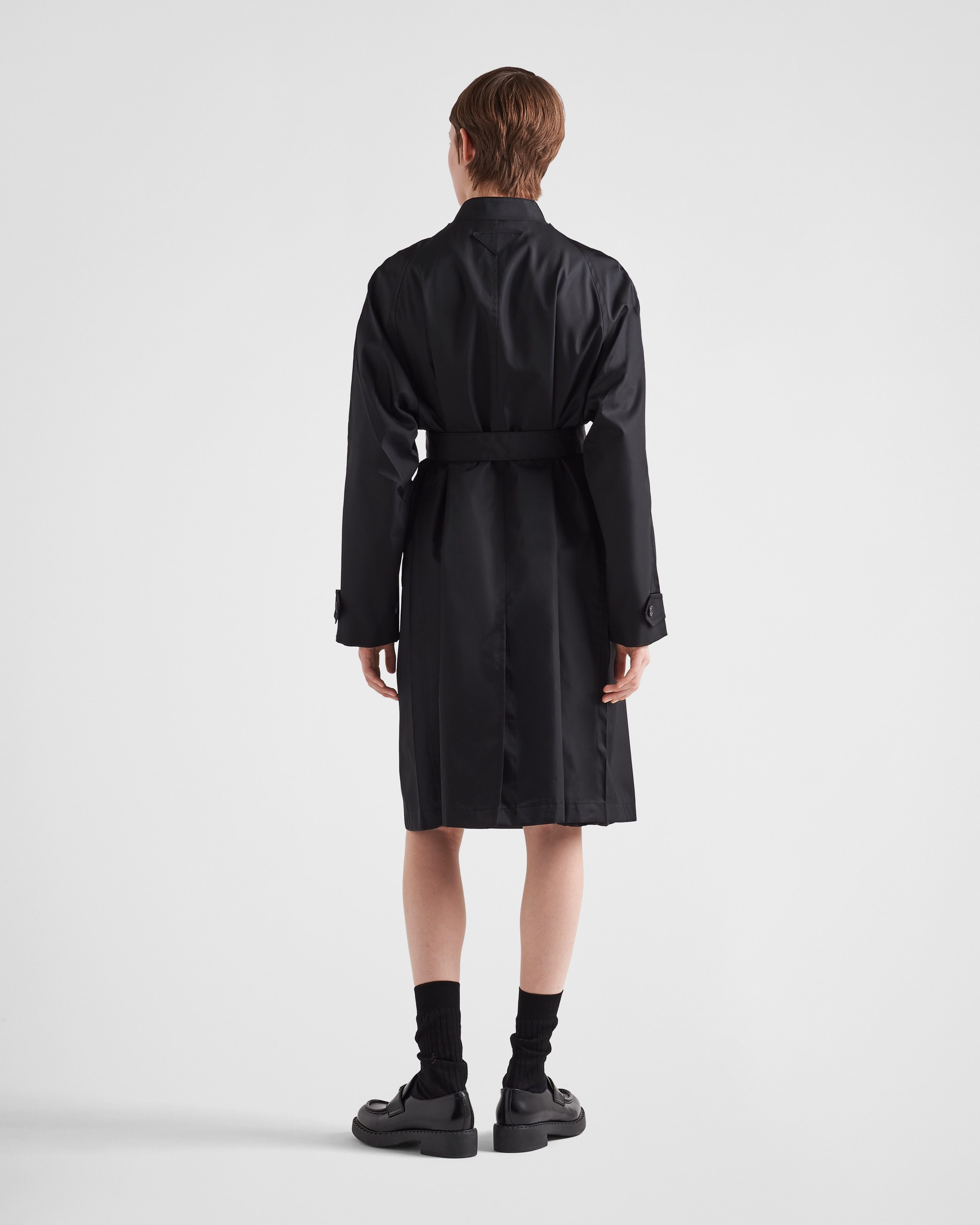 Shop Prada Re-nylon Raincoat In Black