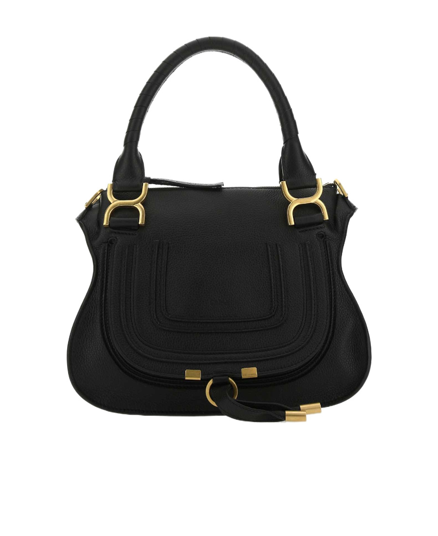 Chloé Marcie Medium Leather Handbag With Removable Shoulder Strap In Black