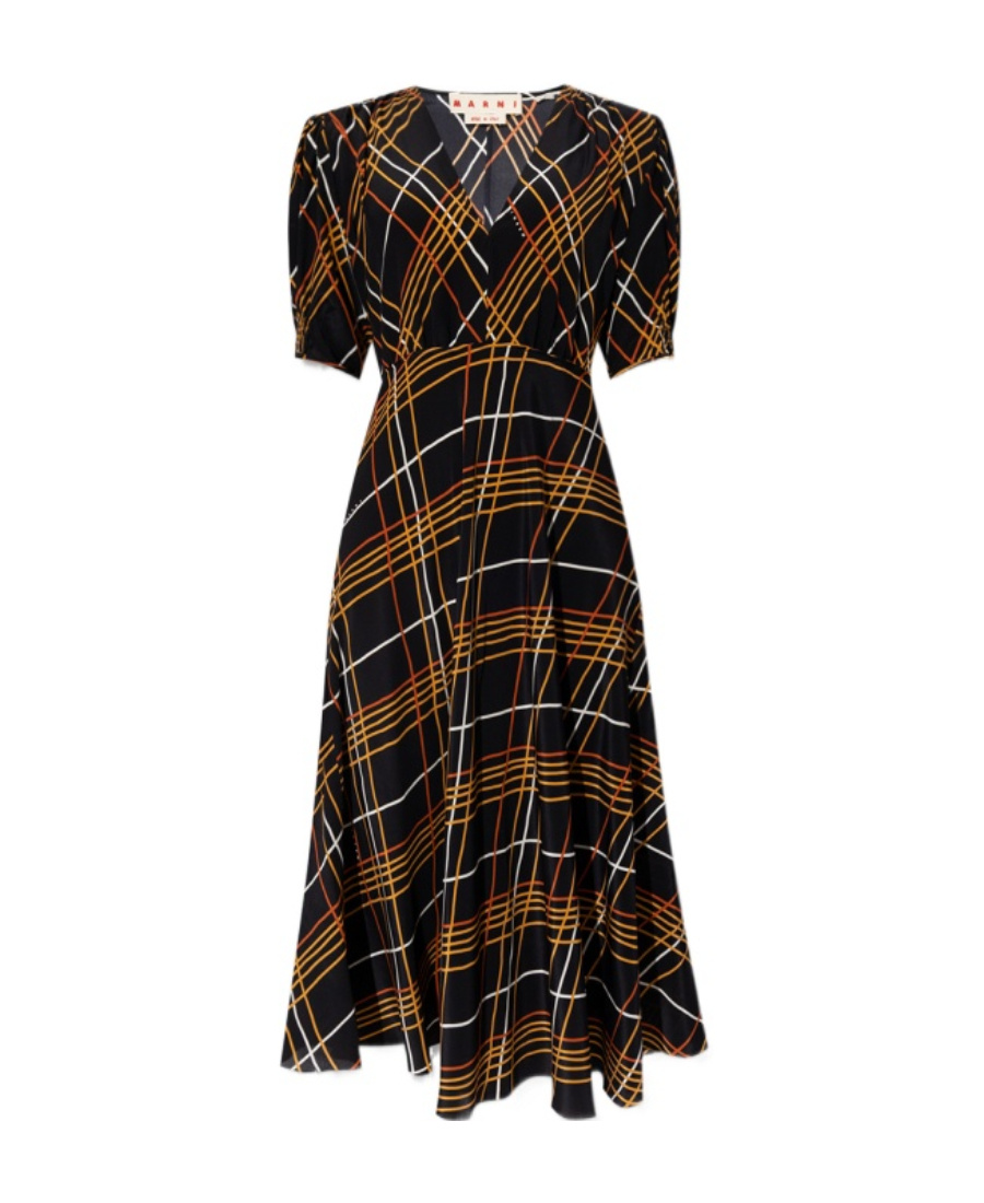 Marni Multi-way Stripe Midi Dress In Black