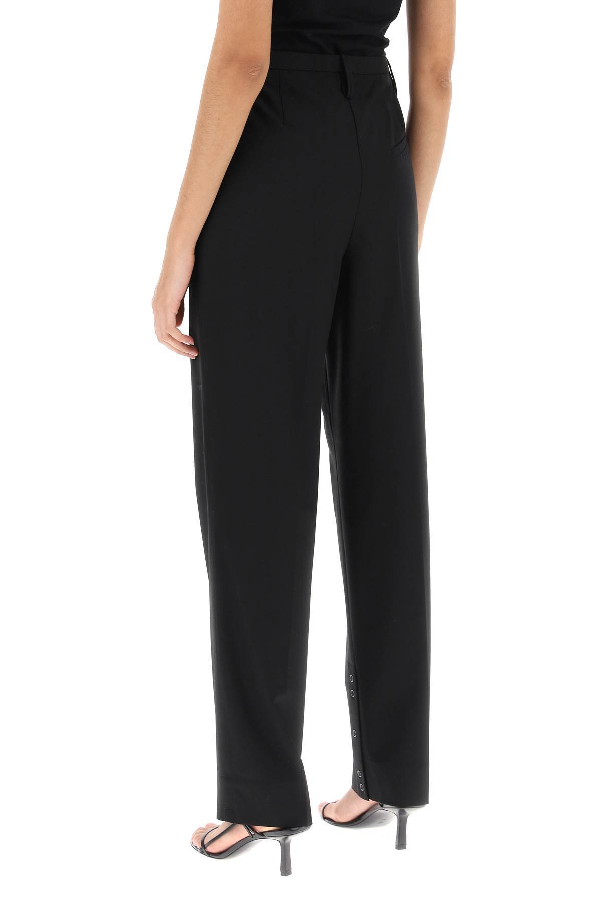 Ganni Mid-rise Tailored Trousers In Black