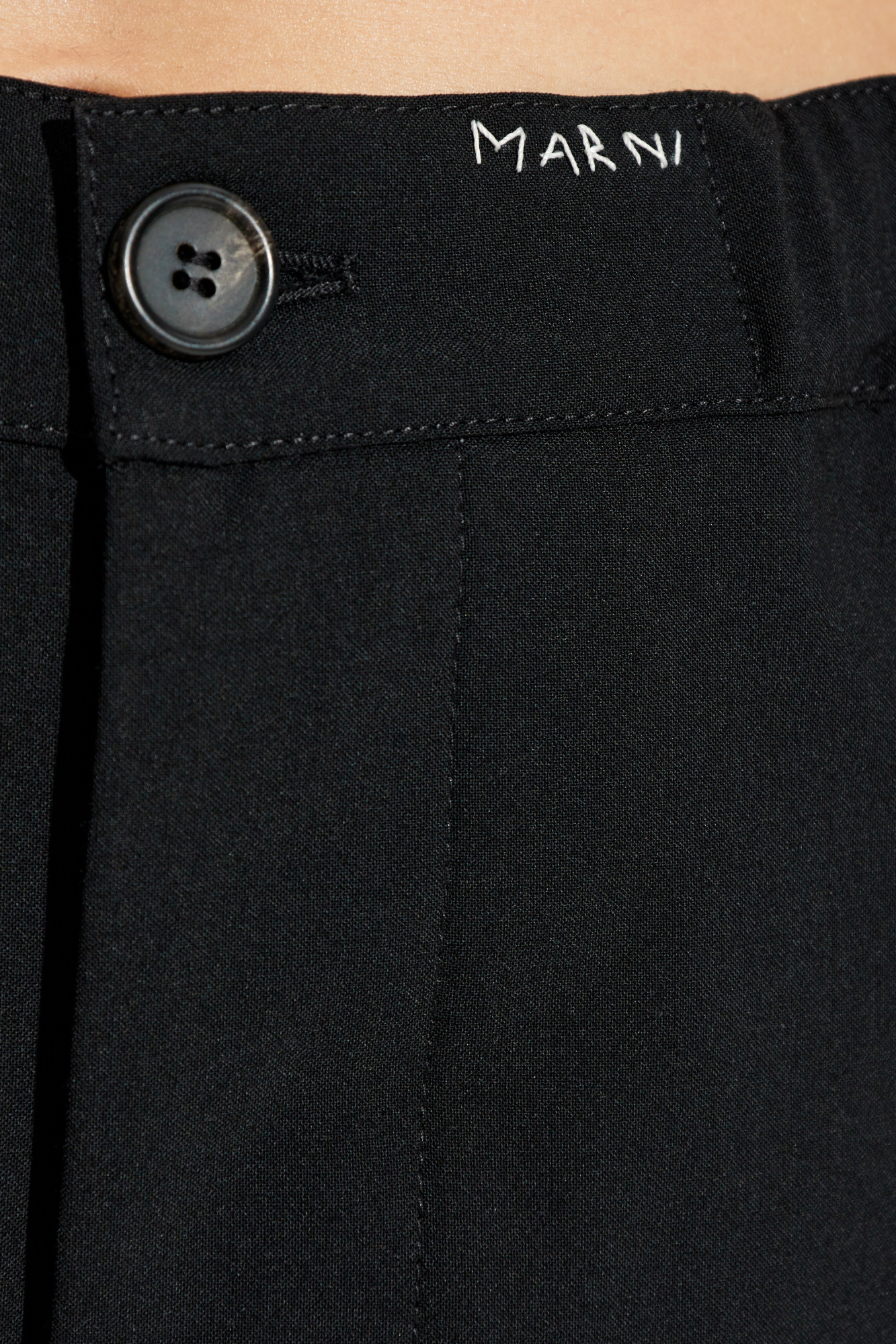 Marni Tropical Straight Wool Trousers In Black