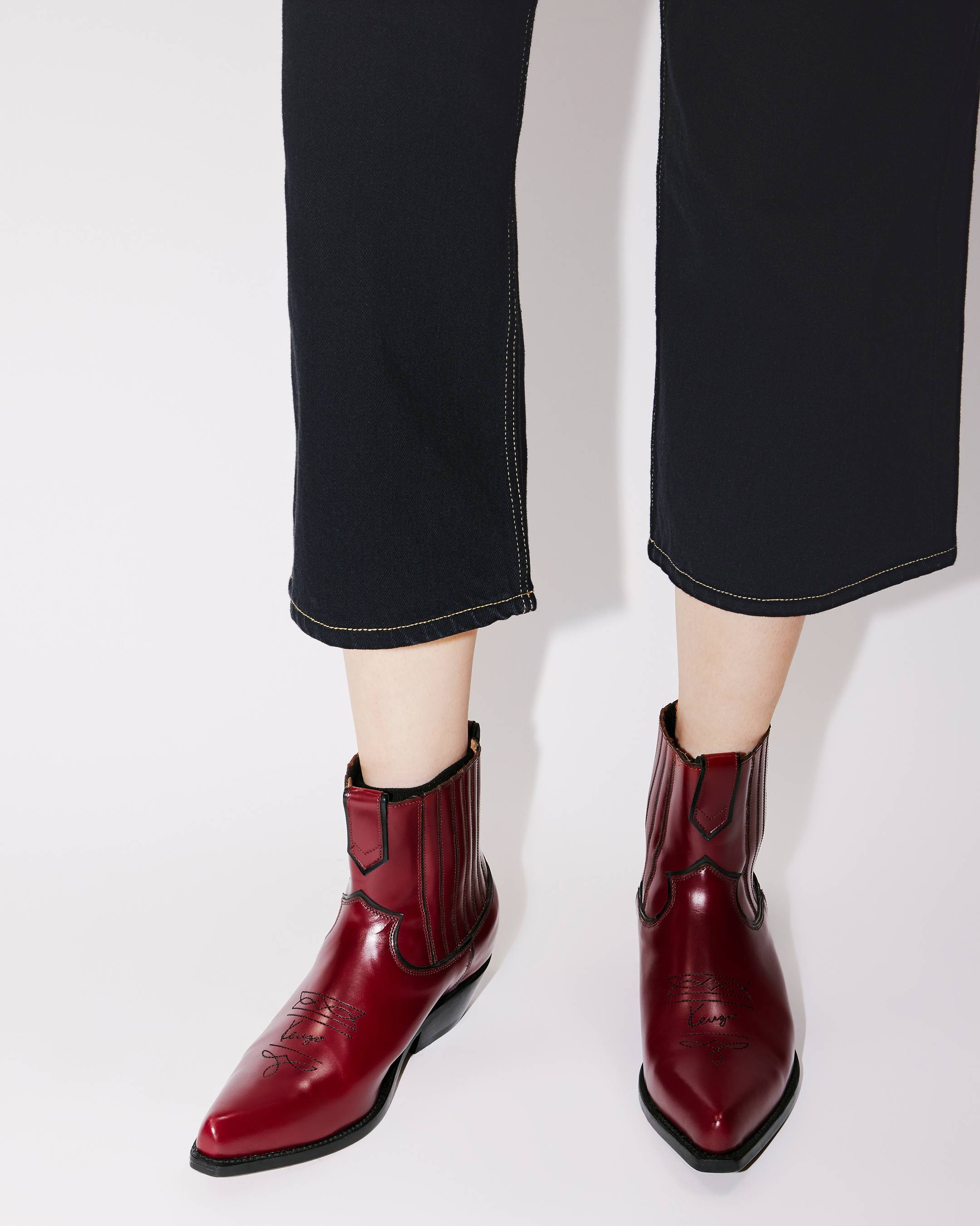 Kenzo Sumire High-rise Cropped Jeans In Black
