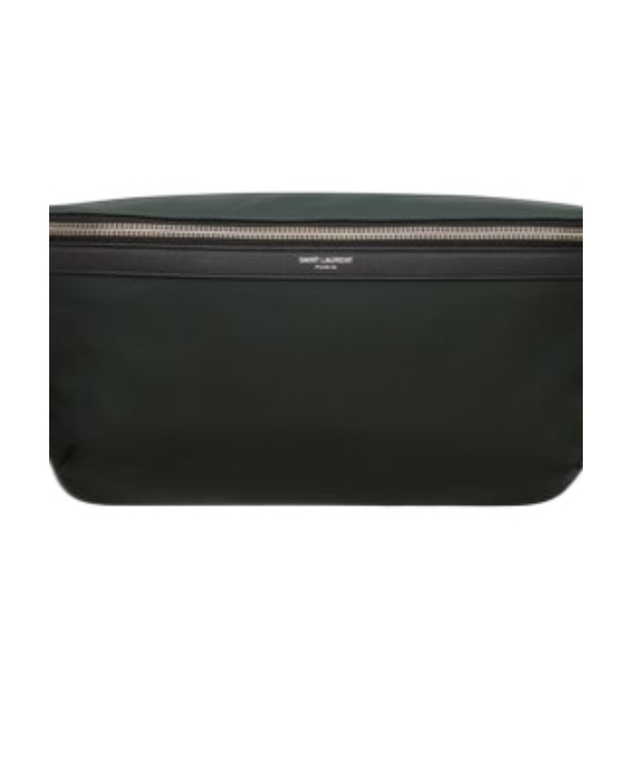 Saint Laurent City Logo-print Belt Bag In Green
