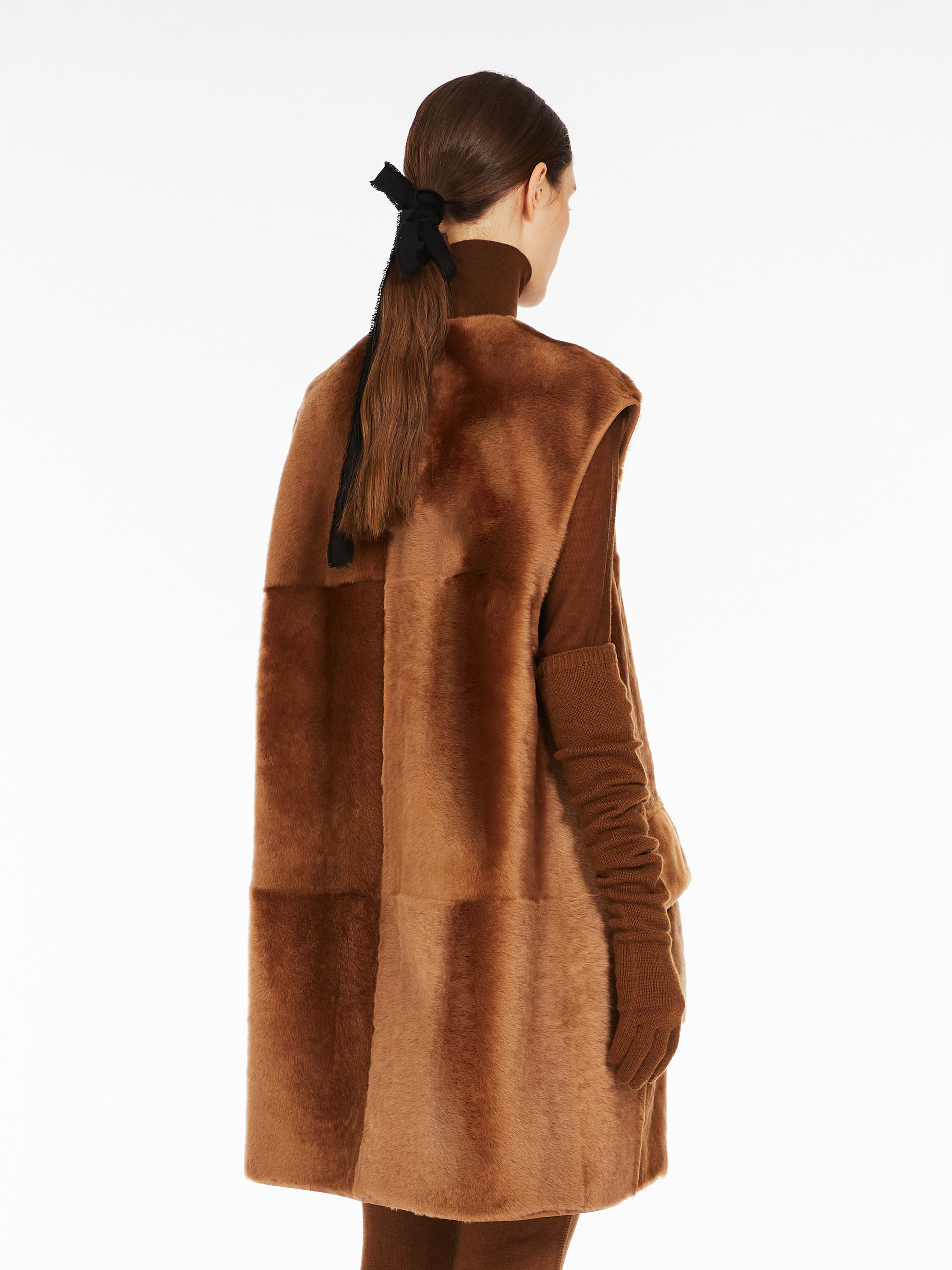 Max Mara Double-sided Sleeveless Vest In Brown