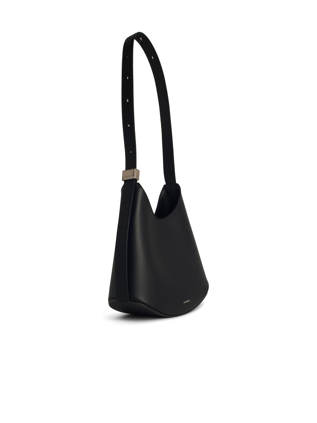 Jil Sander Crescent-shaped Shoulder Bag With Adjustable Strap In Black