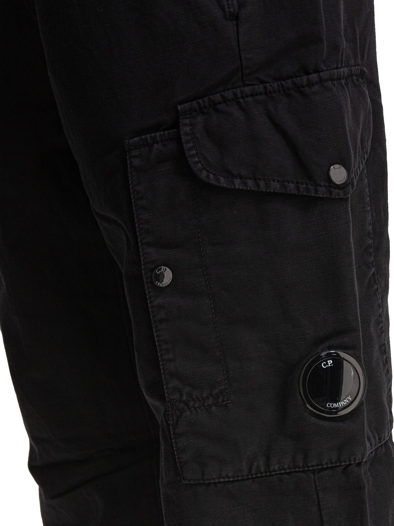 C.p. Company Cargo Utility Trousers Elastic Waistband In Black
