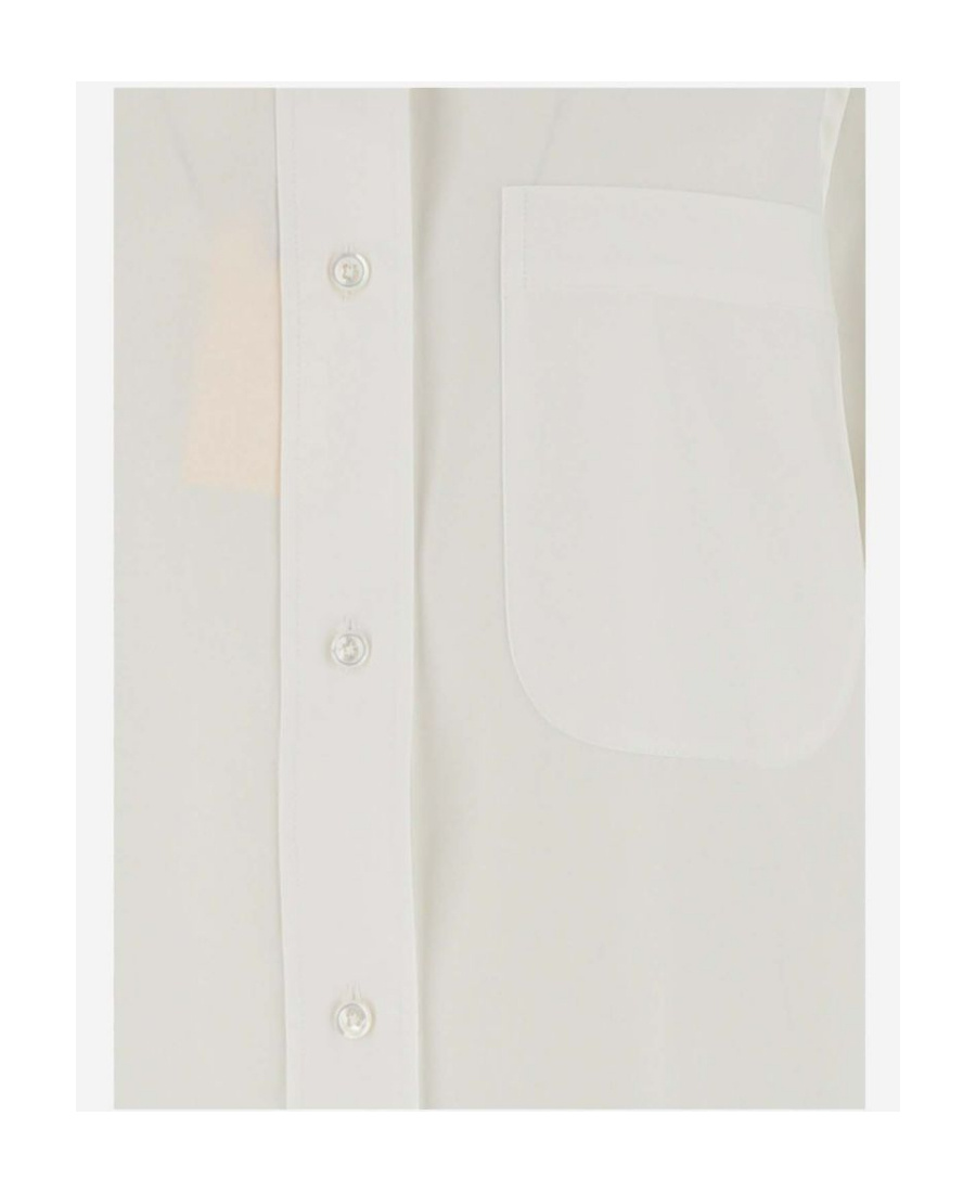 Thom Browne White Poplin Shirt Mini Dress In White