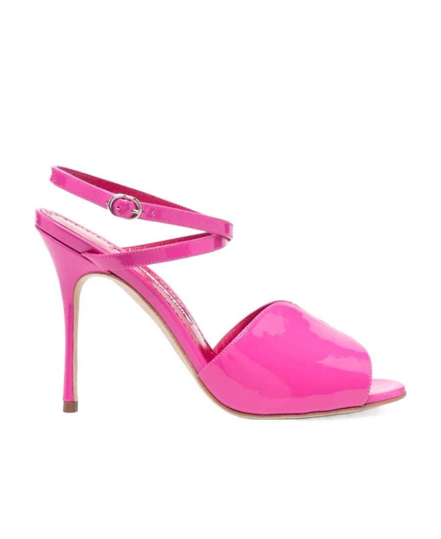 Shop Manolo Blahnik Hourani Open Toe Sandals In Pink