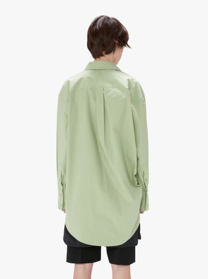 Jw Anderson J.w. Anderson Eyelets Oversize Green Shirt In Green