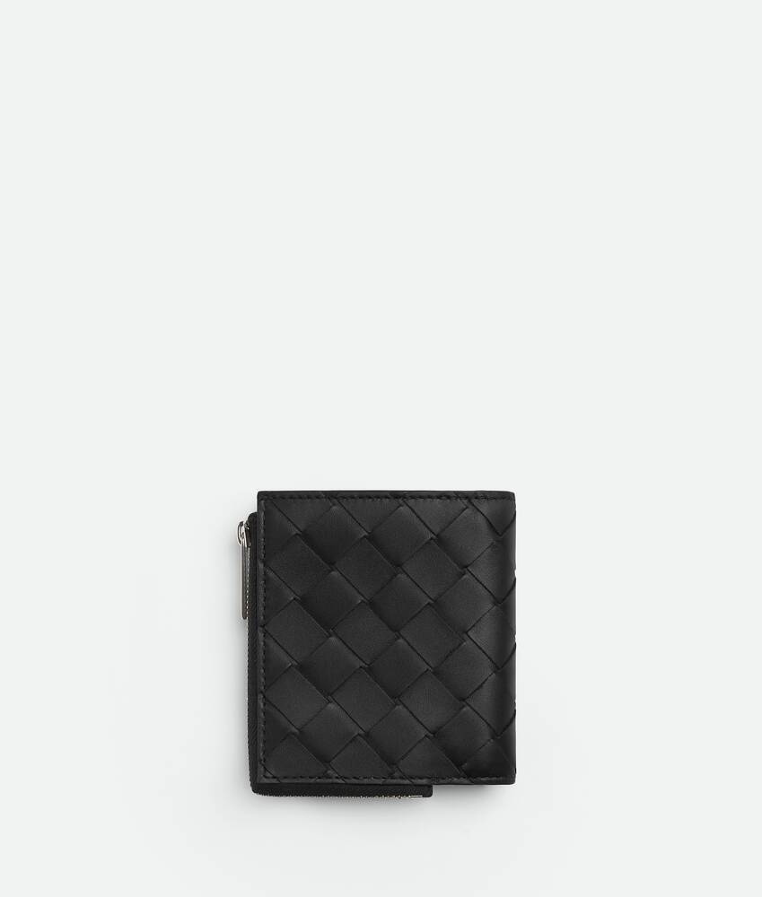 Bottega Veneta Intrecciato Bi-fold Wallet In Black