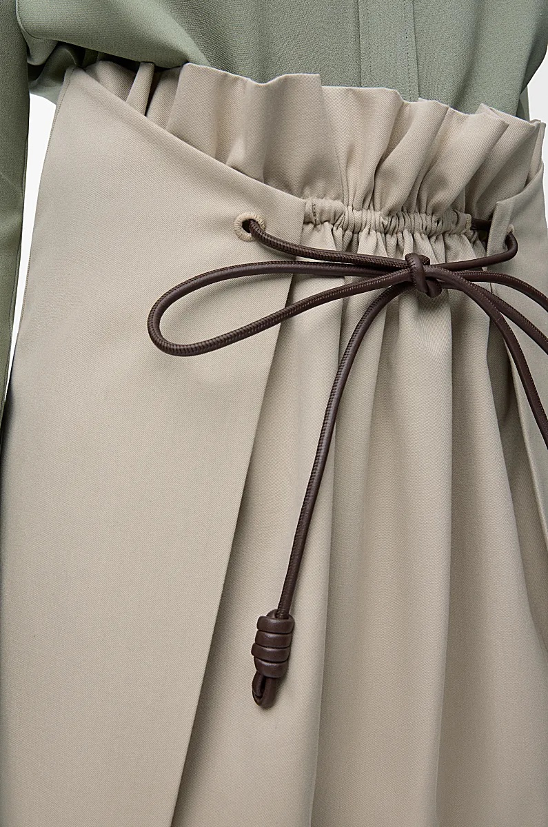 Loewe Tie-detail Mini Skirt In Neutral