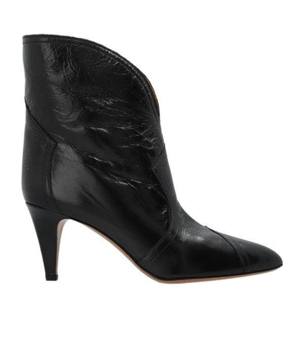 Isabel Marant Acna Leather Ankle Boots In Black