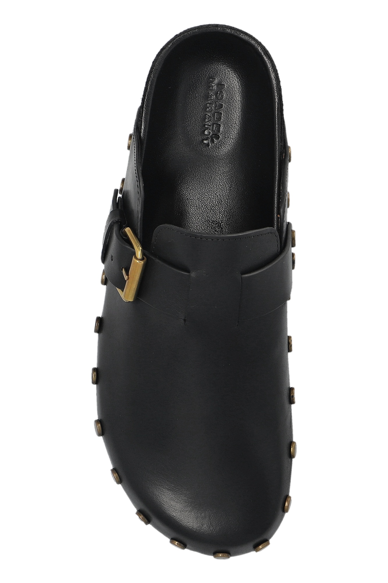 Isabel Marant Mirvin Buckled Studded Mules In Black