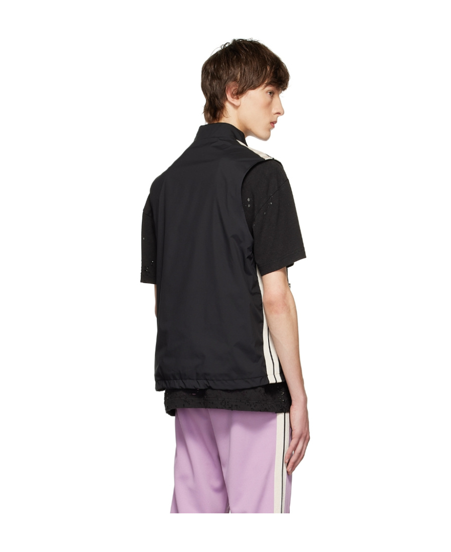 Palm Angels Logo Zip-front Sleeveless Jacket In Green
