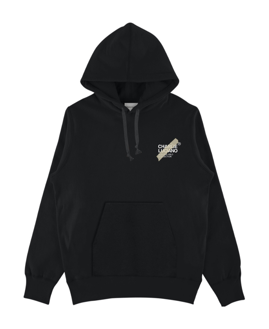 Charlie Luciano Black Logo Detail Hoodie In Black