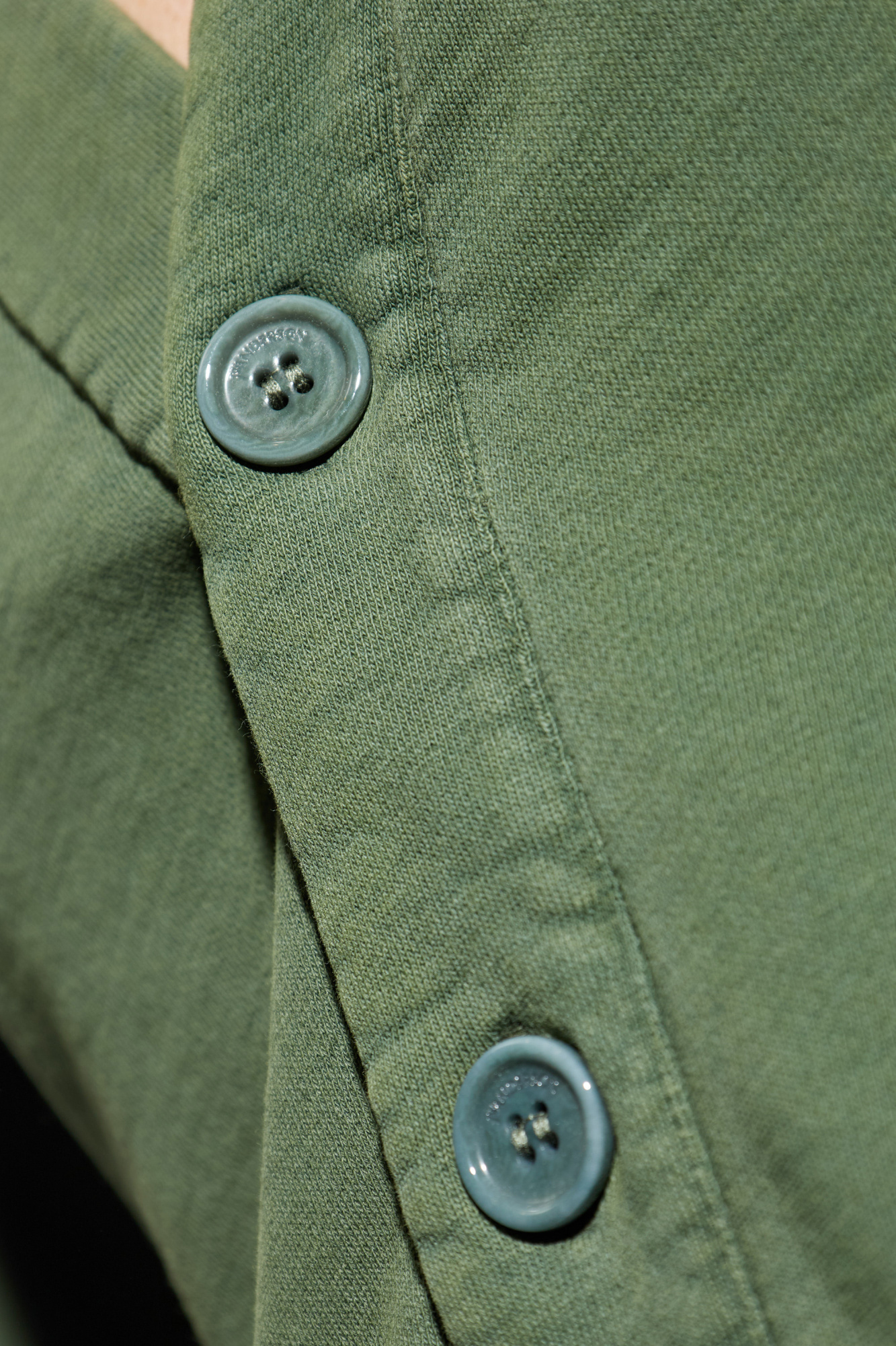 Jw Anderson Garment Dye V Neck Cardigan Pine In Green