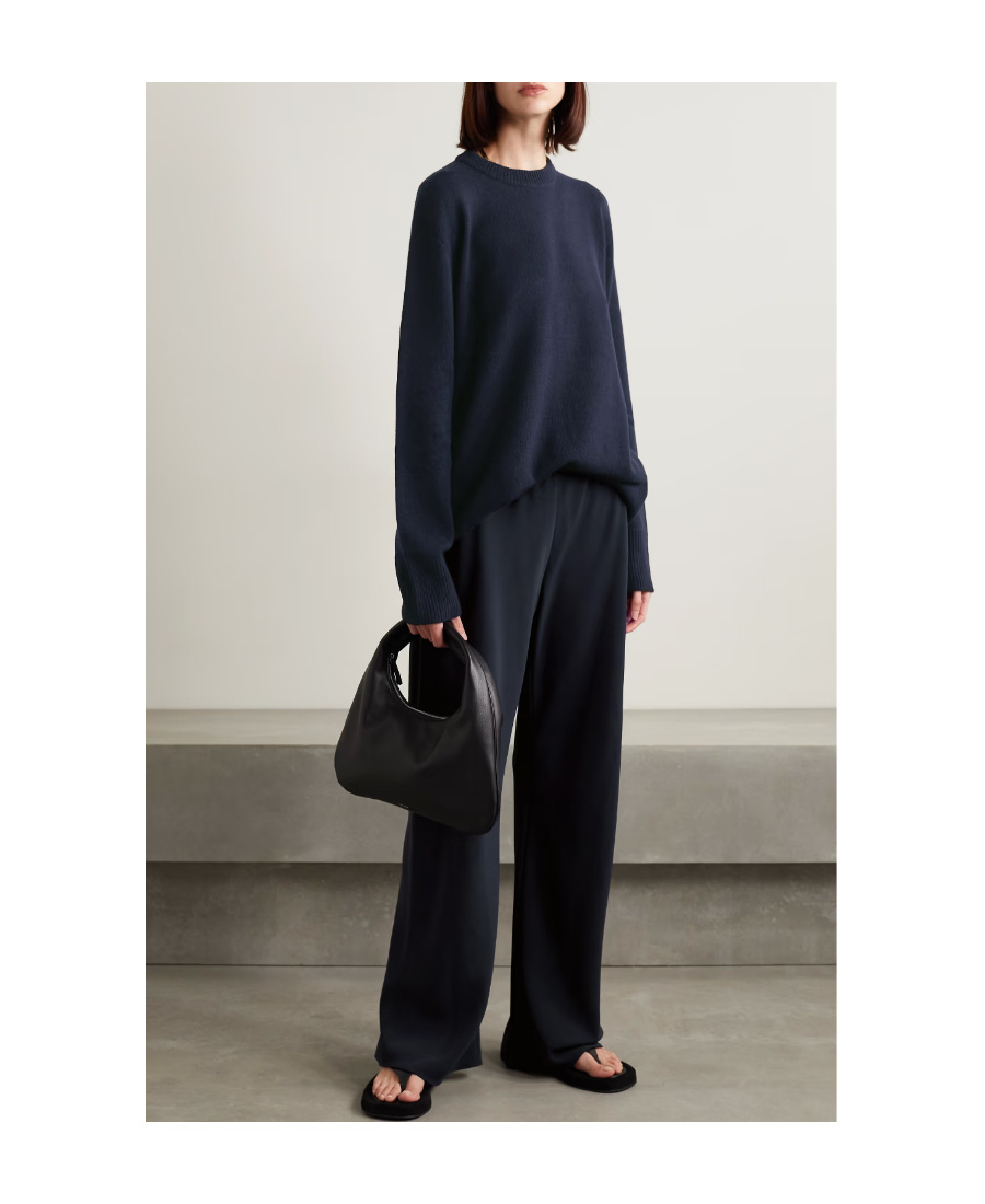 The Row High-waisted Wide-leg Trousers In Black
