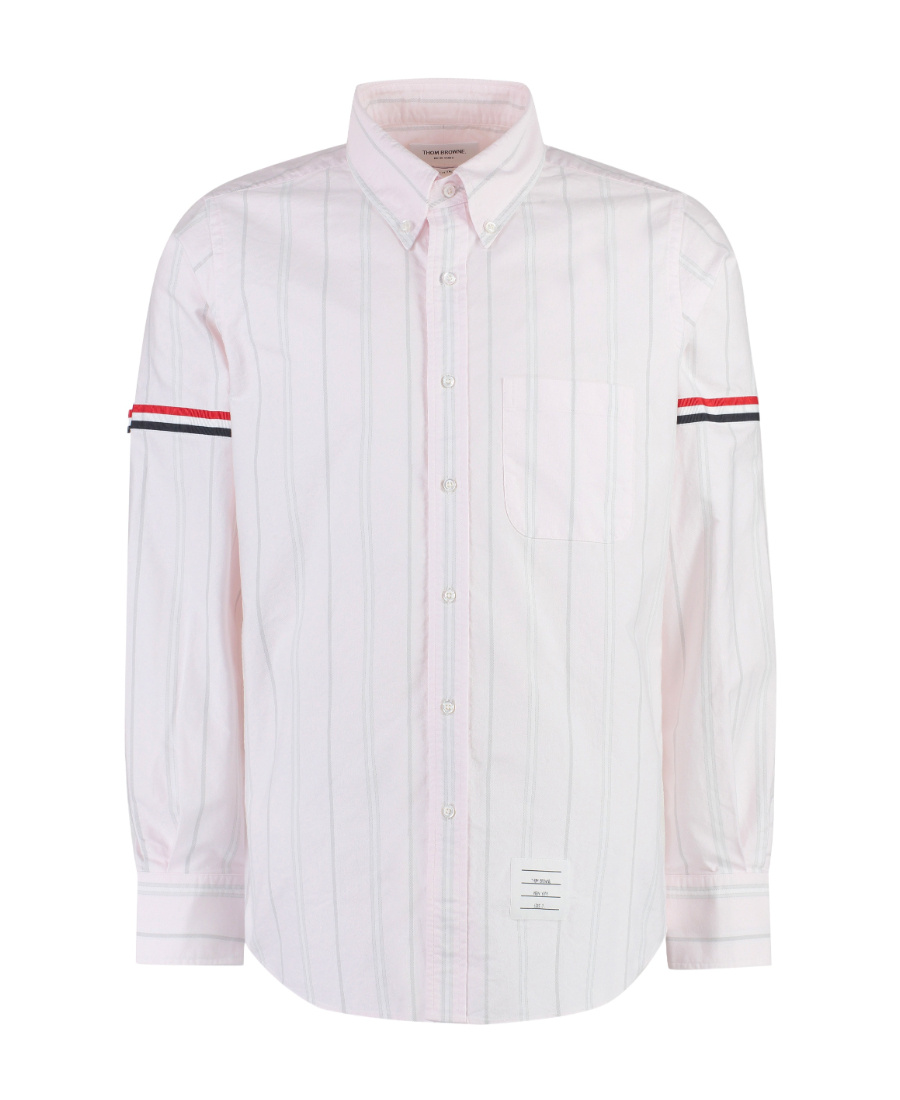 Thom Browne Vertical-stripe Pattern Cotton Shirt In Pink