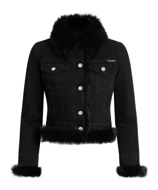 Dolce & Gabbana Dolce  Gabbana Cropped Denim Jacket In Black