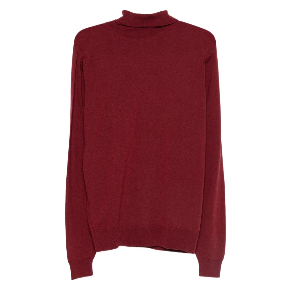 John Smedley Long-sleeved Knitted Pullover In Red