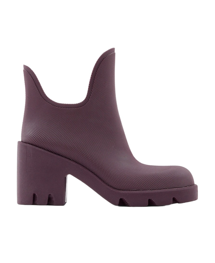 Burberry 70mm Round-toe Slip-on Boots In Purple