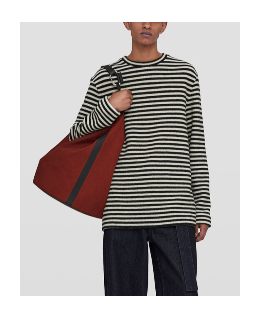 Jil Sander Boiled Striped Wool Compact Jersey In Nude