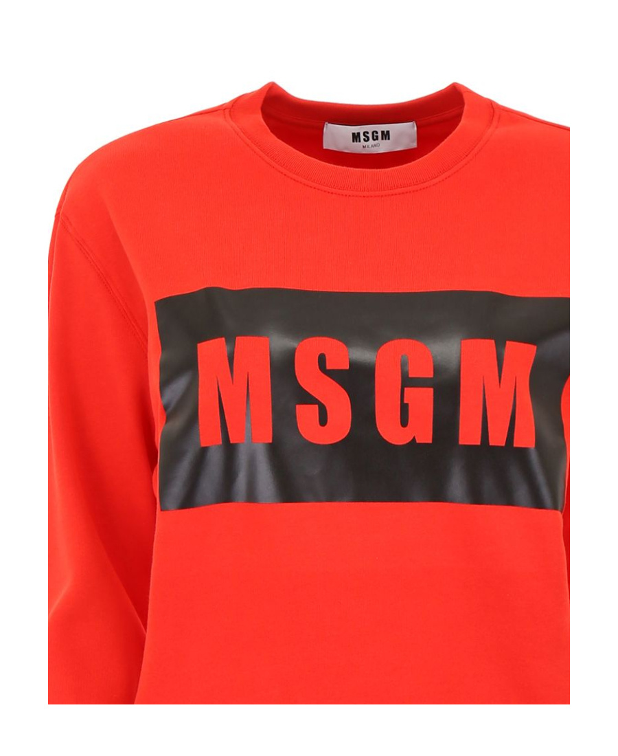 Msgm Logo Details Sweater In Red