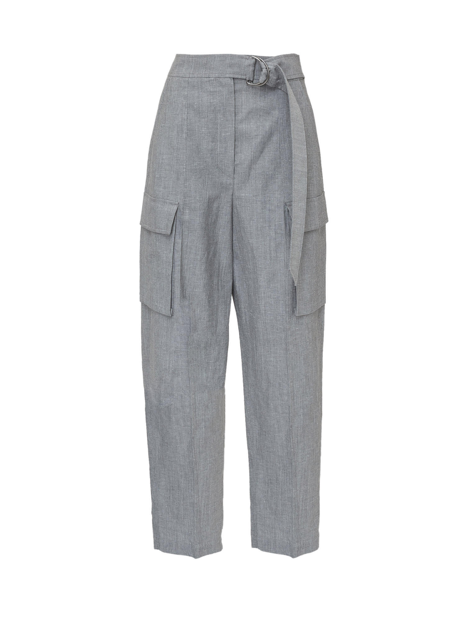 Brunello Cucinelli Trousers With Belt In Gray