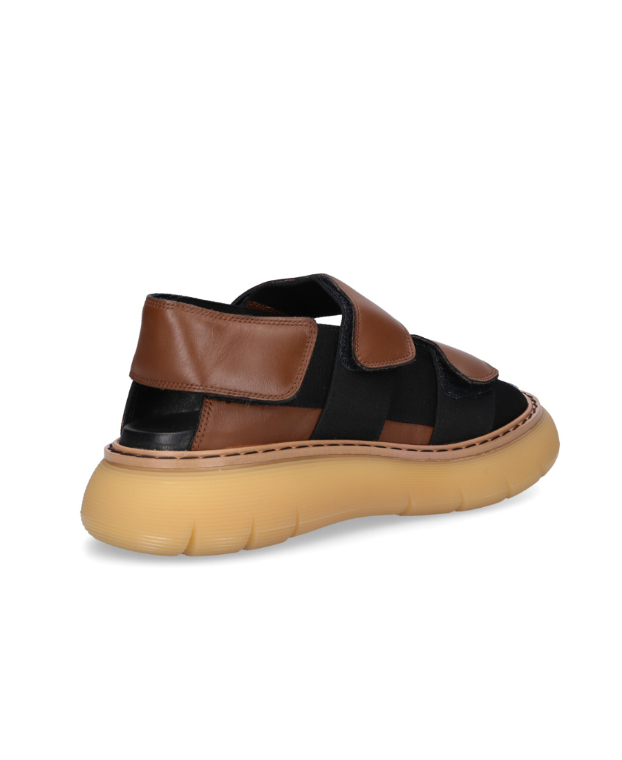 Khaite Murray Leather Dual-grip Chunky Sandals In Black