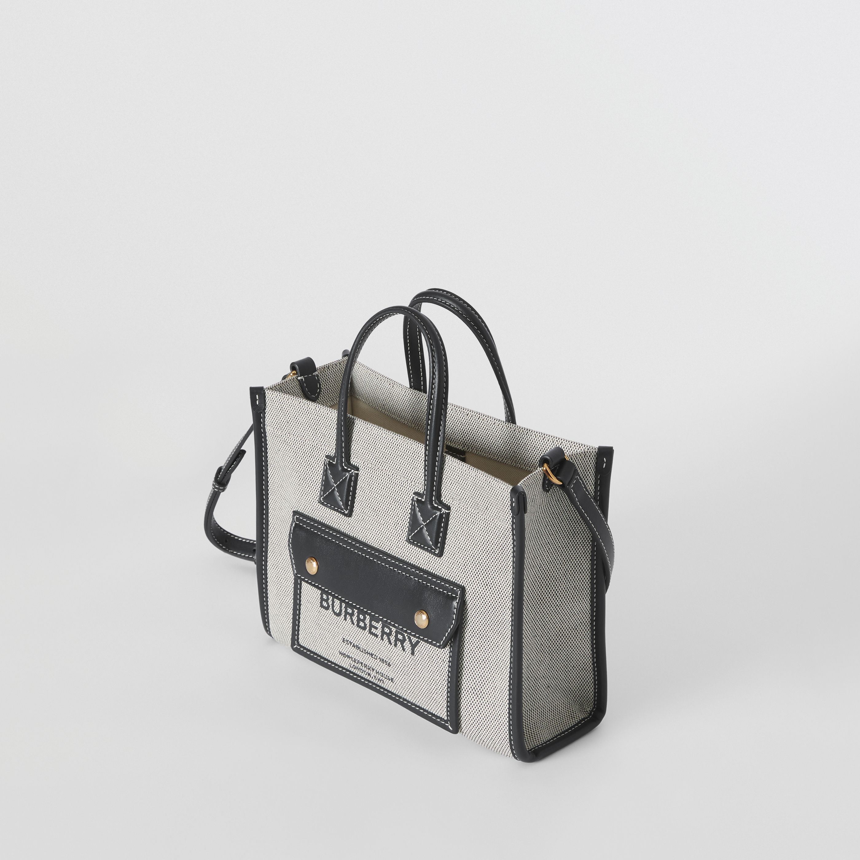 Burberry Mini Freya Tote Bag In Gray