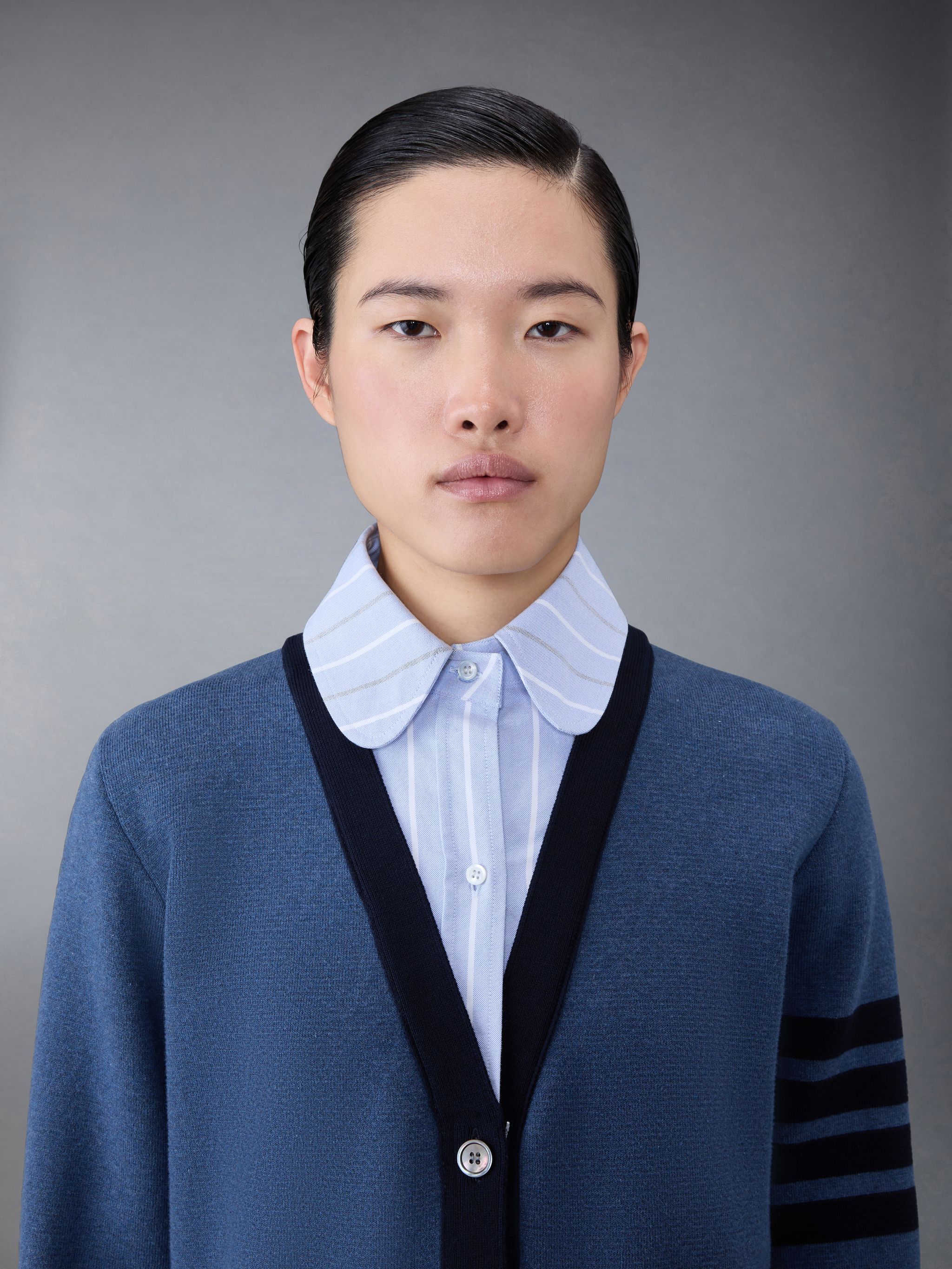 THOM BROWNE MILANO STITCH V-NECK CARDIGAN