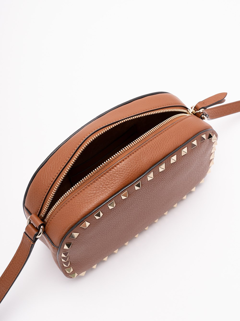 Valentino Rockstud Shoulder Bag In Brown