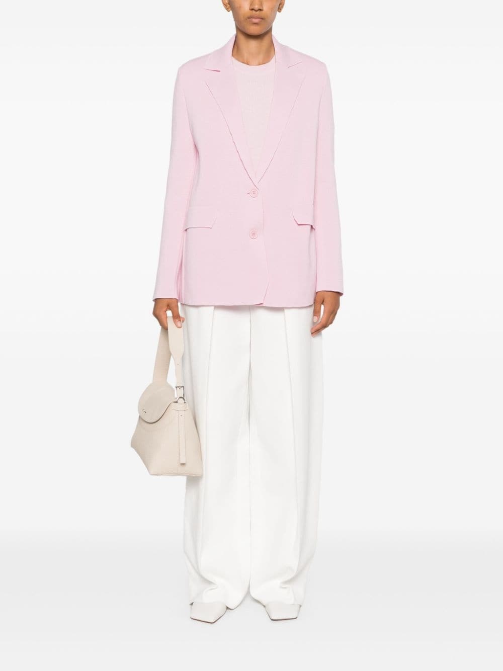 Mrz Long-sleeved Suit Coat In Pink
