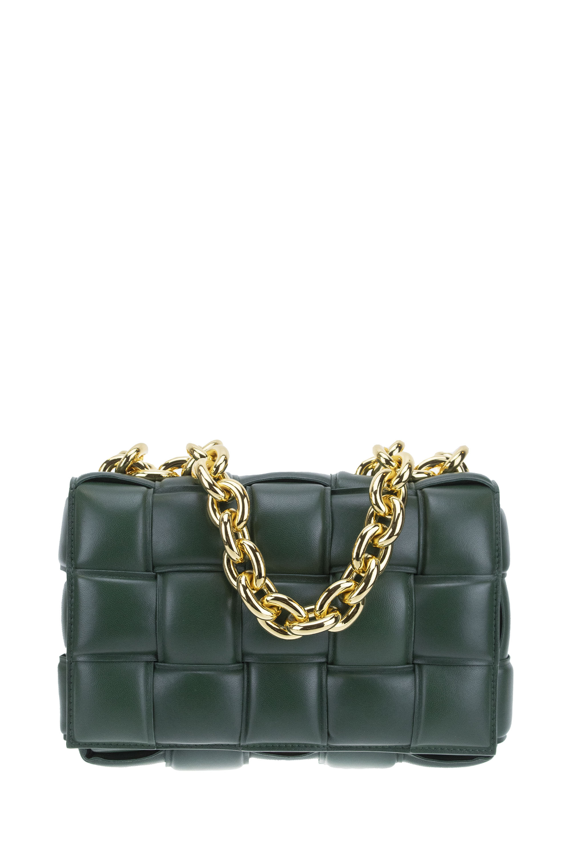 Bottega Veneta Interwoven-design Shoulder Bag In Green