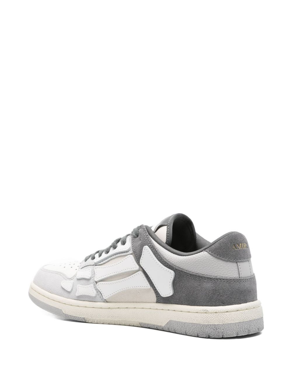Amiri Distressed Low Top Sneakers With Skeleton Detail In Gray