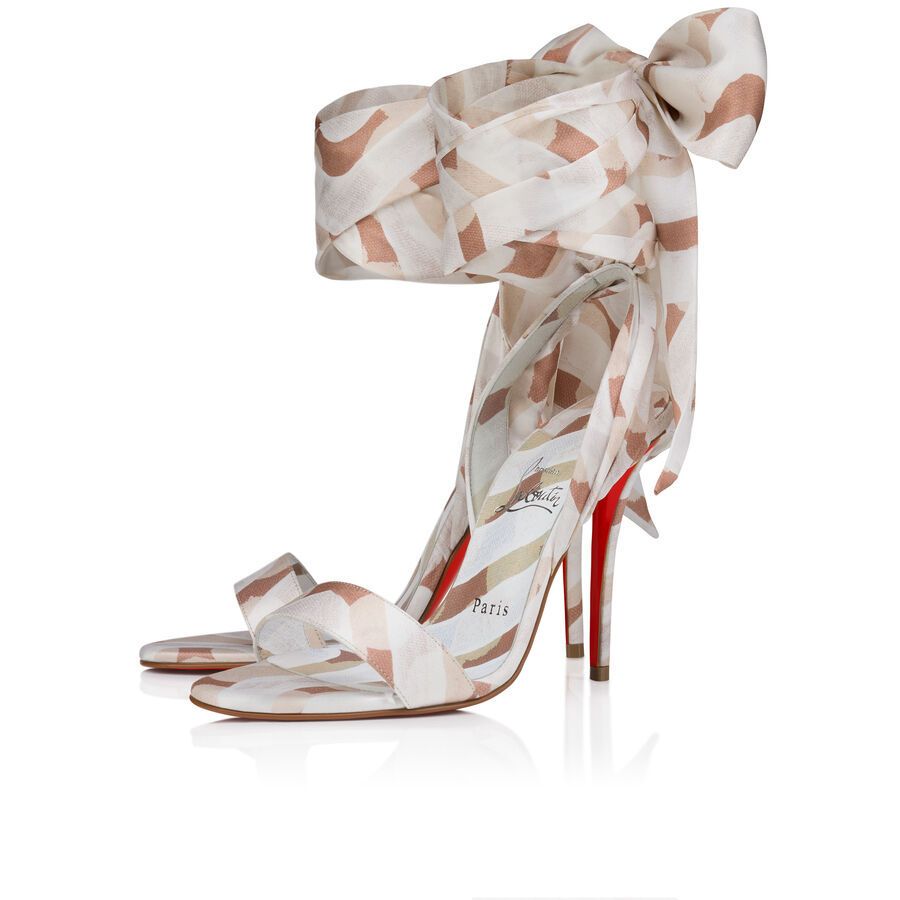 Christian Louboutin Lace-up High-heeled Sandals In Multi