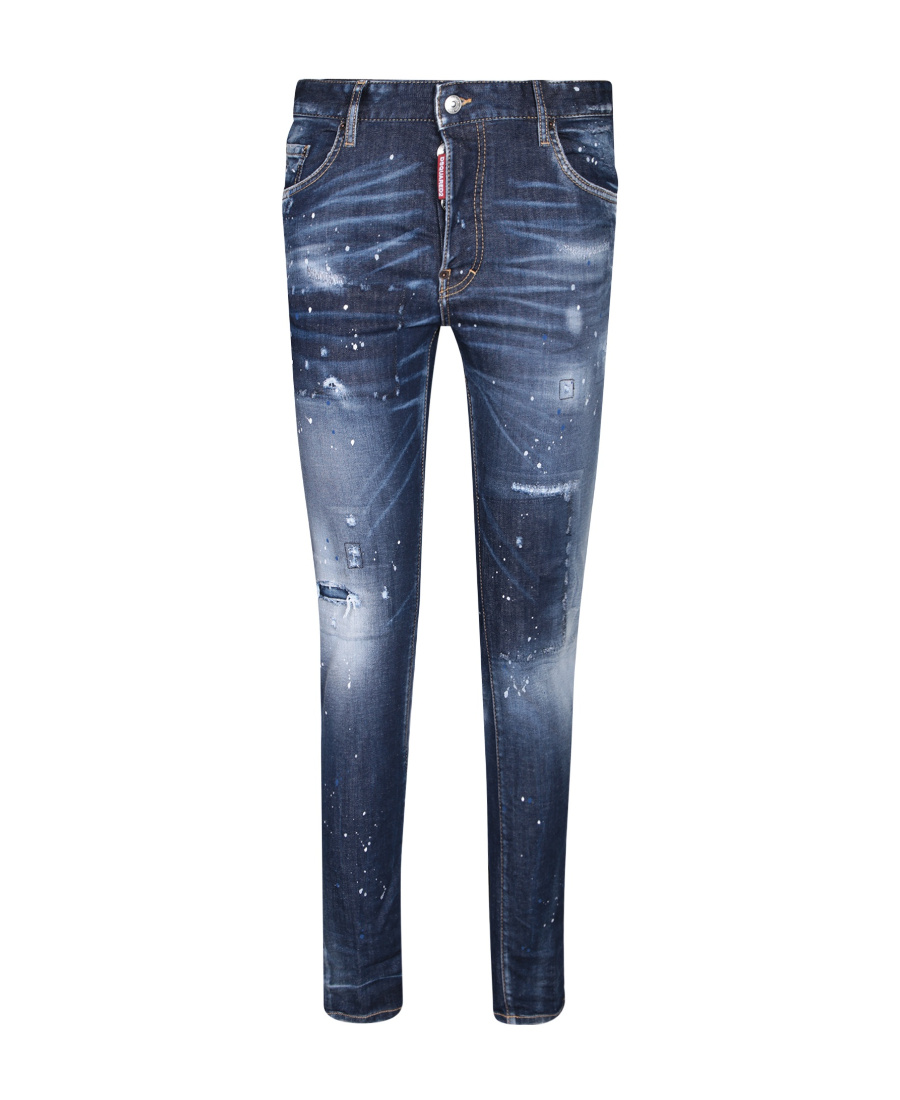 Dsquared2 Pain-splatter Distressed-effect Jeans In Blue