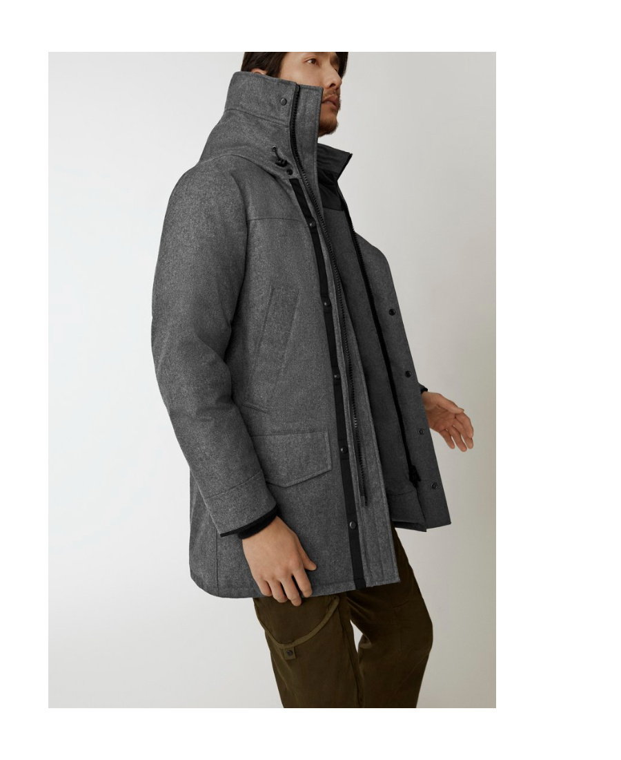 Canada Goose Langford Padded Wool-blend Parka In Gray