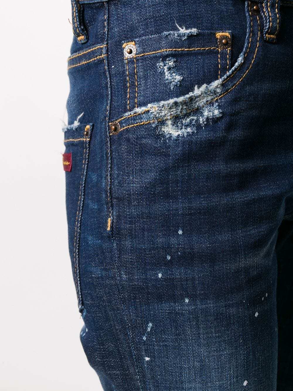 Dsquared2 Distressed Slim-fit Jeans In Blue