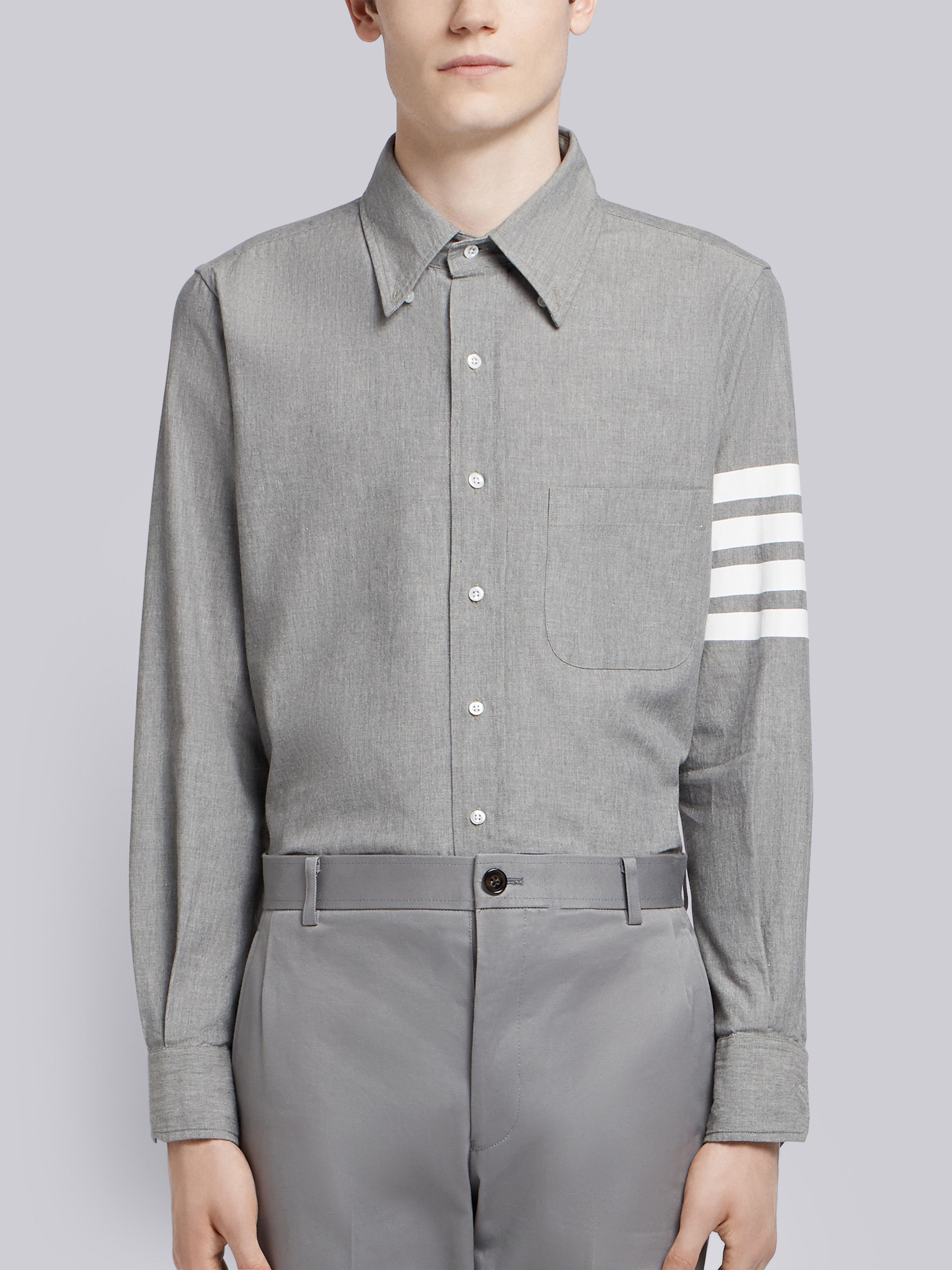 Thom Browne Chemise Ample En Coton In Gray