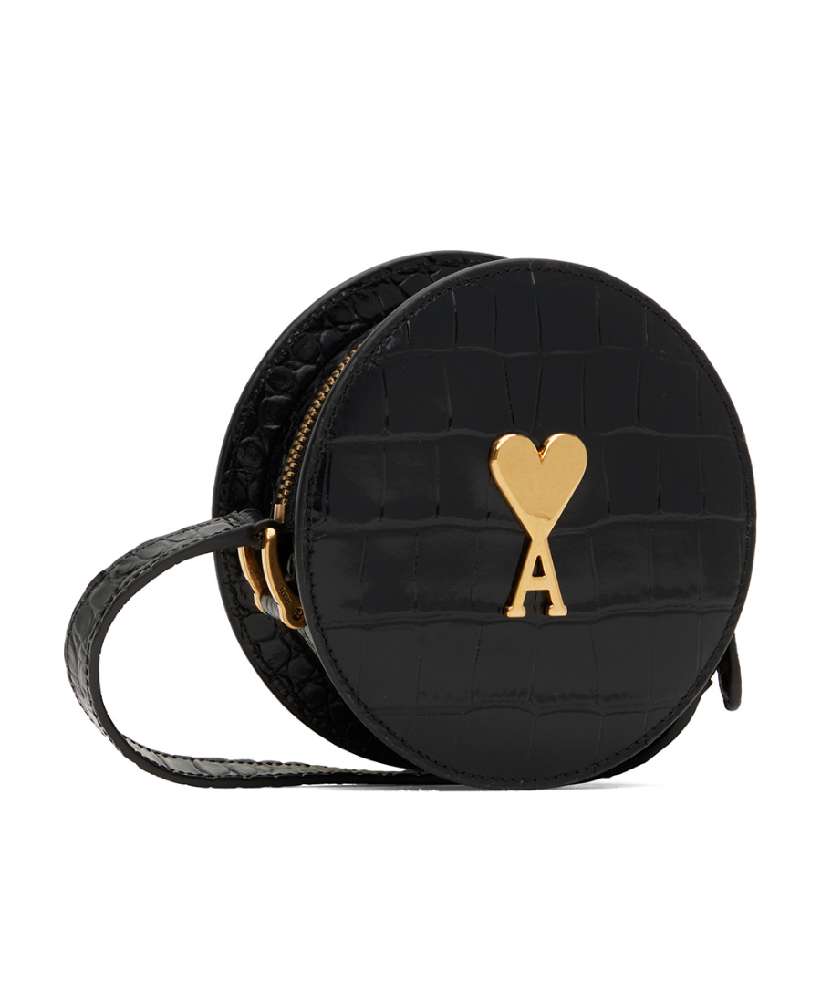 Ami Alexandre Mattiussi Round Paris Shoulder Bag In Black