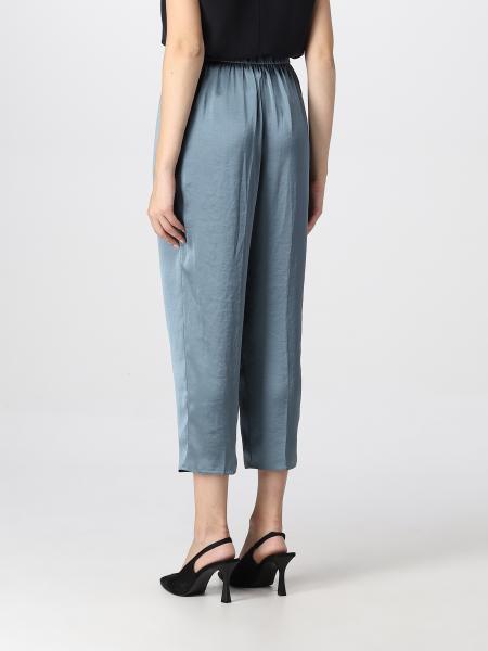 Theory Elasticated Cropped Trousers In Blue