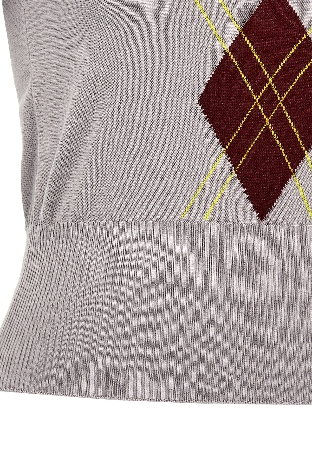 Vivienne Westwood Mens Pigeon Grey Argyle-pattern Orb-embroidery Cotton-blend Knitted Top In Gray