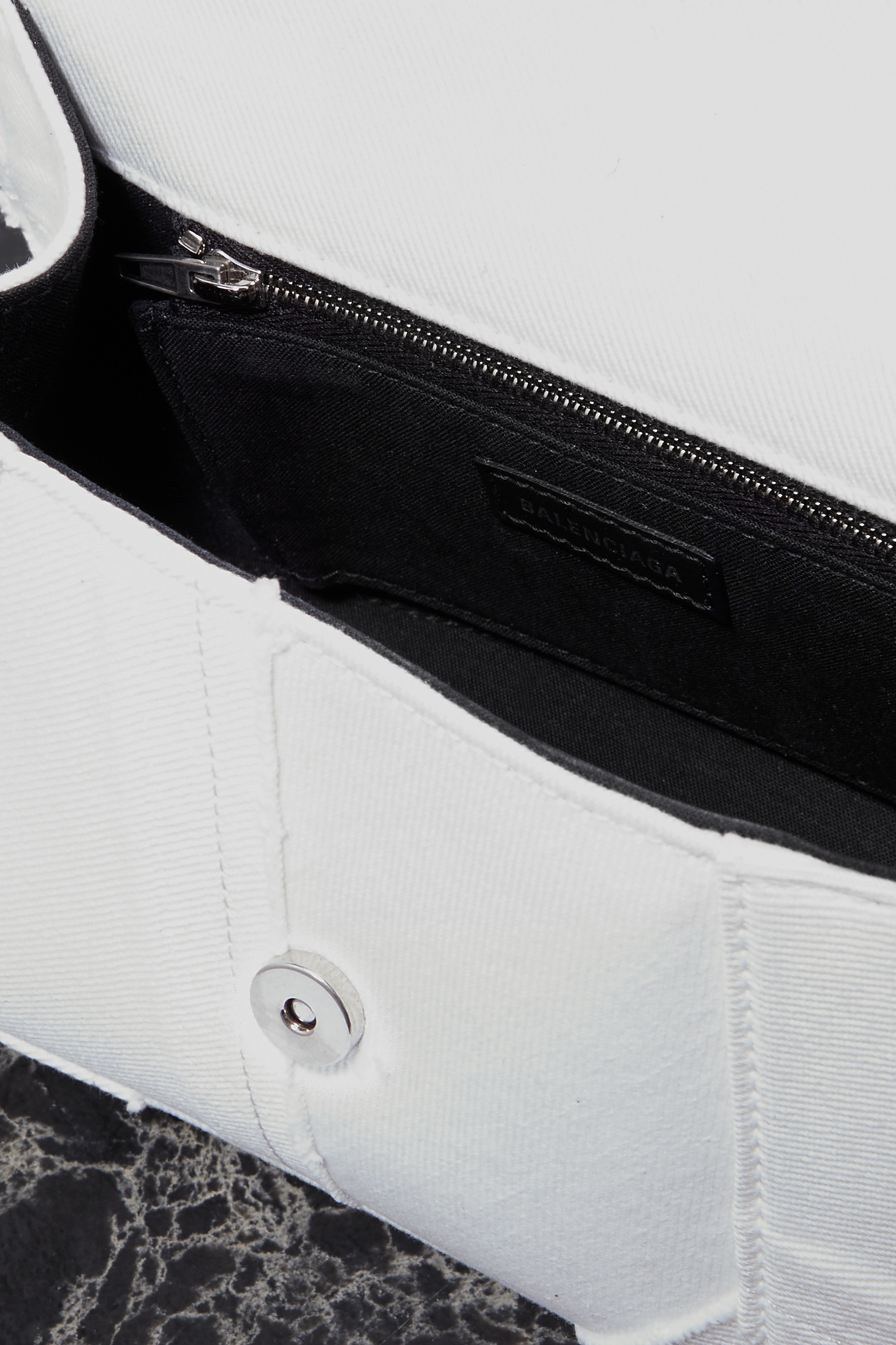 Balenciaga Mini Hourglass Logo-plaque Bag In White