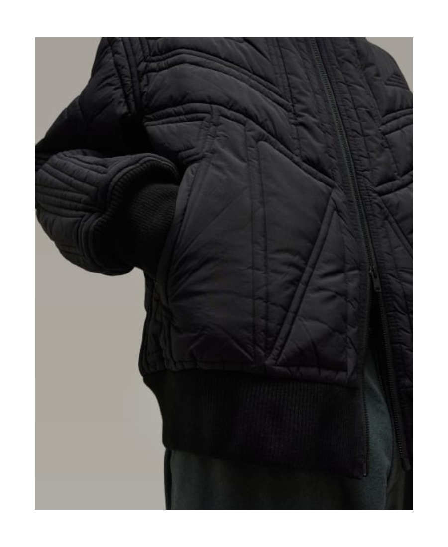 Y-3 Quilted Zip-up Bomber Jacket In Black